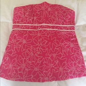 Lilly Pulitzer pink strapless top size 8